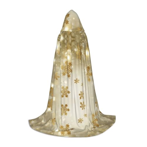 LPWTYCBV Goldener Seiden-Weihnachtsdruck Kapuzenumhang für Teenager, bequemer und langlebiger Kostüm-Umhang für Halloween LPWTYCBV Goldener Seiden-Weihnachtsdruck Kapuzenumhang für Teenager, bequemer und langlebiger Kostüm-Umhang für Halloween von LPWTYCBV