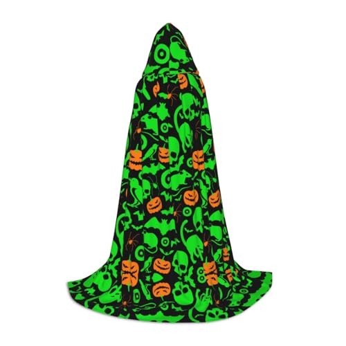 LPWTYCBV Grüner Geister-Horror-Halloween-Kürbis-Druck, Kapuzenumhang für Teenager, bequemer und langlebiger Kostüm-Umhang für Halloween LPWTYCBV Grüner Geister-Horror-Halloween-Kürbis-Druck, Kapuzenumhang für Teenager, bequemer und langlebiger Kostüm-Umhang für Halloween von LPWTYCBV