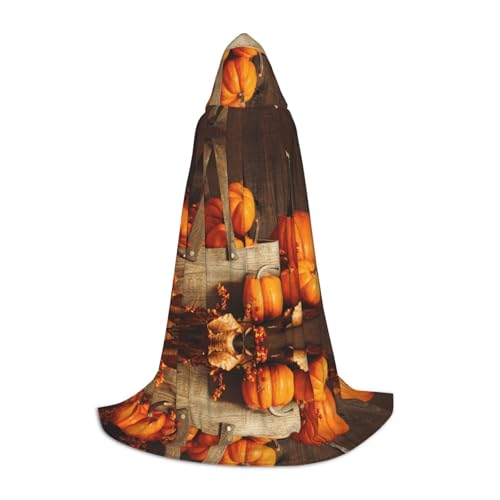 LPWTYCBV Herbst-Kürbis-Druck, Kapuzenumhang für Teenager, bequemer und langlebiger Kostüm-Umhang für Halloween von LPWTYCBV