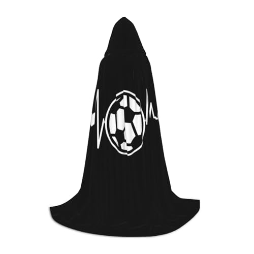 LPWTYCBV Kapuzenumhang mit Aufschrift "I Love Soccer Print", für Teenager, bequemer und langlebiger Kostüm-Umhang für Halloween von LPWTYCBV