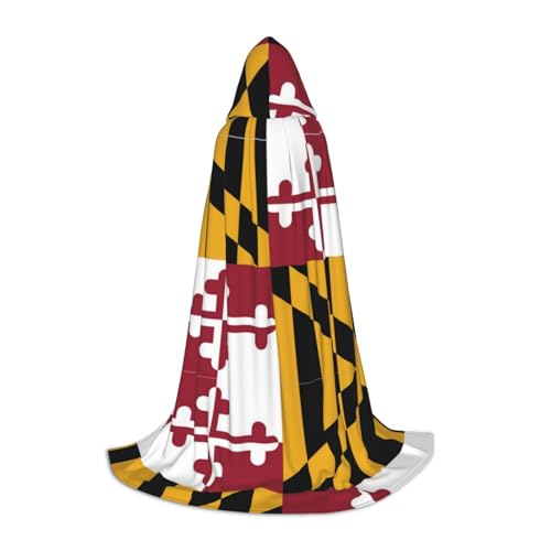 LPWTYCBV Kapuzenumhang mit Flagge von Maryland, für Teenager, bequemer und langlebiger Kostüm-Umhang für Halloween von LPWTYCBV