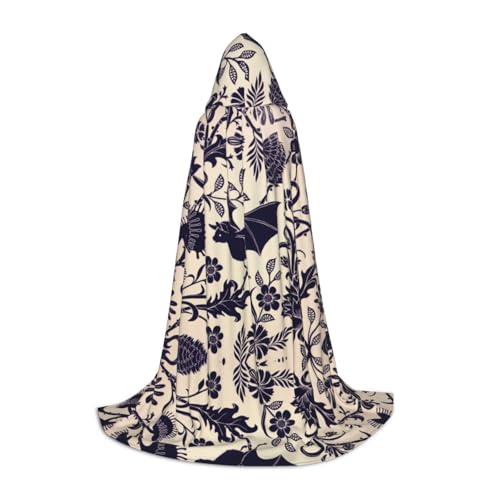 LPWTYCBV Kapuzenumhang mit Fledermausdruck für Teenager, bequemer und langlebiger Kostüm-Umhang für Halloween von LPWTYCBV