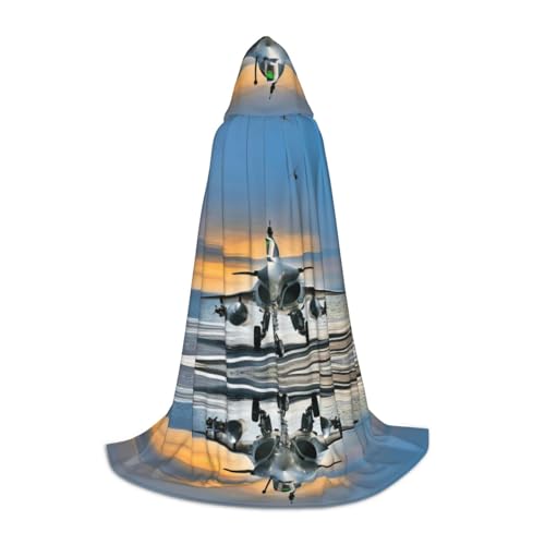 LPWTYCBV Kapuzenumhang mit Flugzeugdruck für Teenager, bequemer und langlebiger Kostüm-Umhang für Halloween von LPWTYCBV