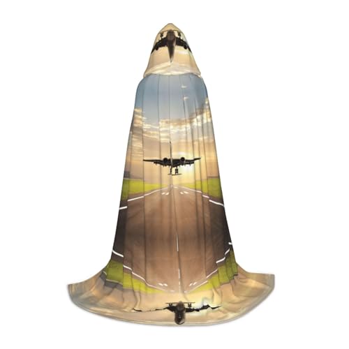 LPWTYCBV Kapuzenumhang mit Flugzeugdruck für Teenager, bequemer und langlebiger Kostüm-Umhang für Halloween von LPWTYCBV