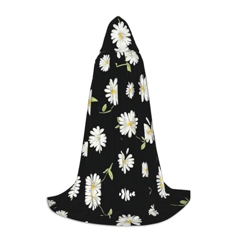 LPWTYCBV Kapuzenumhang mit Gänseblümchen-Druck, für Teenager, bequemer und langlebiger Kostüm-Umhang für Halloween von LPWTYCBV