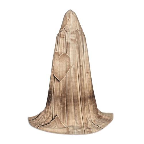 LPWTYCBV Kapuzenumhang mit Holzherz für Teenager, bequemer und langlebiger Kostüm-Umhang für Halloween von LPWTYCBV