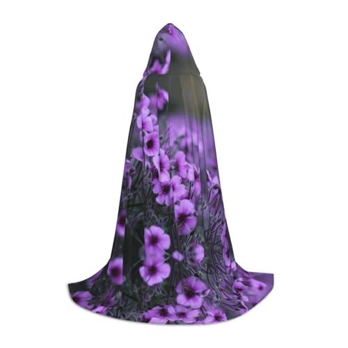 LPWTYCBV Kapuzenumhang mit Lavendelstrauß-Druck, für Teenager, bequemer und langlebiger Kostüm-Umhang für Halloween von LPWTYCBV