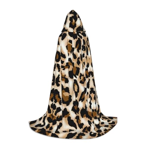 LPWTYCBV Kapuzenumhang mit Leopardenmuster für Teenager, bequemer und langlebiger Kostüm-Umhang für Halloween von LPWTYCBV