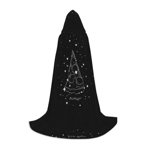 LPWTYCBV Kapuzenumhang mit Pizza-Konstellationsdruck, für Teenager, bequemer und langlebiger Kostüm-Umhang für Halloween von LPWTYCBV