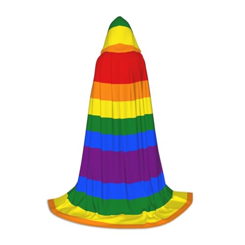 LPWTYCBV Kapuzenumhang mit Regenbogen-Druck, für Teenager, bequemer und langlebiger Kostüm-Umhang für Halloween LPWTYCBV Kapuzenumhang mit Regenbogen-Druck, für Teenager, bequemer und langlebiger Kostüm-Umhang für Halloween von LPWTYCBV