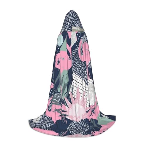 LPWTYCBV Kapuzenumhang mit rosa Flamingo- und Blätteraufdruck, für Teenager, bequemer und langlebiger Kostüm-Umhang für Halloween LPWTYCBV Kapuzenumhang mit rosa Flamingo- und Blätteraufdruck, für Teenager, bequemer und langlebiger Kostüm-Umhang für Halloween von LPWTYCBV
