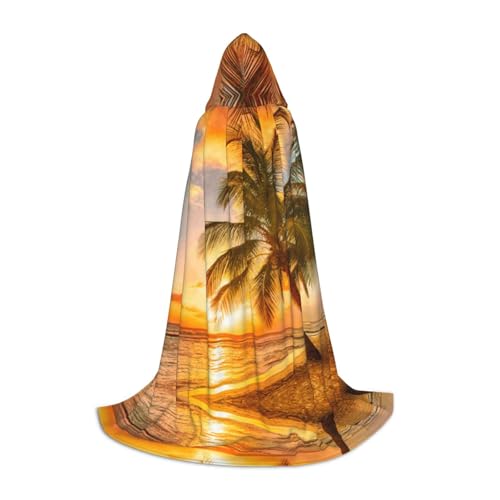LPWTYCBV Kapuzenumhang mit tropischem Strand, Palme, Sonnenuntergang, für Teenager, bequemer und langlebiger Kostüm-Umhang für Halloween LPWTYCBV Kapuzenumhang mit tropischem Strand, Palme, Sonnenuntergang, für Teenager, bequemer und langlebiger Kostüm-Umhang für Halloween von LPWTYCBV