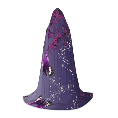 LPWTYCBV Lila Pflaume Schmetterling Druck Kapuzenumhang für Teenager Bequem und Langlebig Kostüm Umhang für Halloween LPWTYCBV Lila Pflaume Schmetterling Druck Kapuzenumhang für Teenager Bequem und Langlebig Kostüm Umhang für Halloween von LPWTYCBV