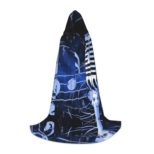 LPWTYCBV Mikrofon mit Musiknoten-Druck, Kapuzenumhang für Teenager, bequemer und langlebiger Kostüm-Umhang für Halloween LPWTYCBV Mikrofon mit Musiknoten-Druck, Kapuzenumhang für Teenager, bequemer und langlebiger Kostüm-Umhang für Halloween von LPWTYCBV