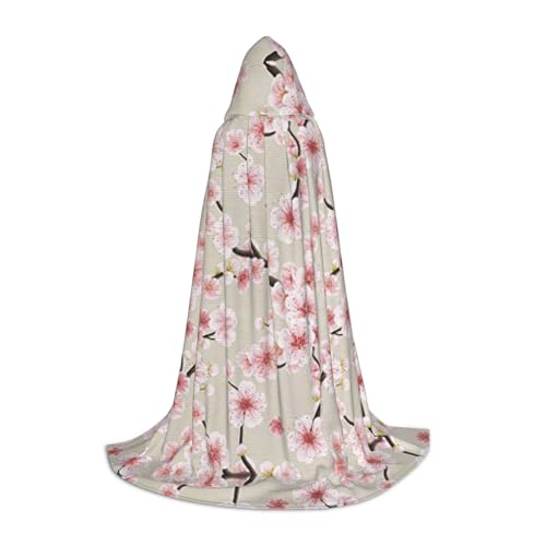 LPWTYCBV Rosa Kirschblüten Druck Kapuzenumhang für Jugendliche Bequem und Langlebig Kostüm Umhang für Halloween LPWTYCBV Rosa Kirschblüten Druck Kapuzenumhang für Jugendliche Bequem und Langlebig Kostüm Umhang für Halloween von LPWTYCBV