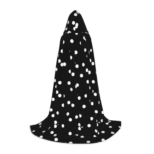 LPWTYCBV Schwarz Weiß Polka Dots Druck Kapuzenumhang für Jugendliche Bequem und Langlebig Kostüm Umhang für Halloween LPWTYCBV Schwarz Weiß Polka Dots Druck Kapuzenumhang für Jugendliche Bequem und Langlebig Kostüm Umhang für Halloween von LPWTYCBV