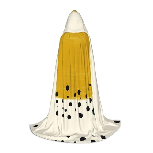 LPWTYCBV Senfgelber und schwarzer Kapuzenumhang für Teenager, bequemer und langlebiger Kostüm-Umhang für Halloween von LPWTYCBV