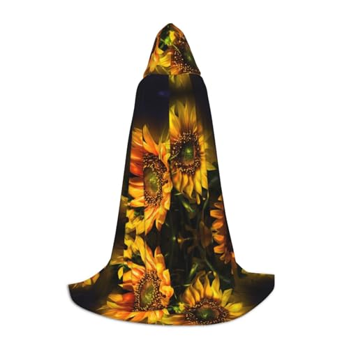 LPWTYCBV Sonnenblumen-Umhang mit Kapuze für Teenager, bequemer und langlebiger Kostüm-Umhang für Halloween von LPWTYCBV