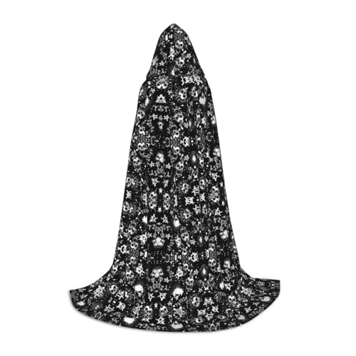 LPWTYCBV Weißer Punk-Totenkopf-Aufdruck, Kapuzenumhang für Teenager, bequemer und langlebiger Kostüm-Umhang für Halloween LPWTYCBV Weißer Punk-Totenkopf-Aufdruck, Kapuzenumhang für Teenager, bequemer und langlebiger Kostüm-Umhang für Halloween von LPWTYCBV