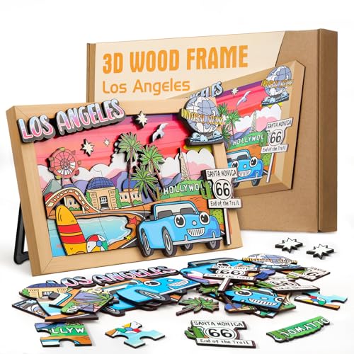 3D Wooden City Landmark Series Frame Kit for Kids - DIY Los Angeles Cartoon Style Puzzle Toys, Educational and Fun for Ages 4-12, Perfect Wall Art and Tabletop Decoration 3D Wooden City Landmark Series Frame Kit for Kids - DIY Los Angeles Cartoon Style Puzzle Toys, Educational and Fun for Ages 4-12, Perfect Wall Art and Tabletop Decoration von LQG