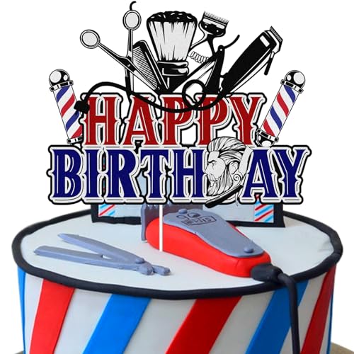 Tortenaufsatz mit Aufschrift "Happy Birthday", Friseur von LQINBIBJ