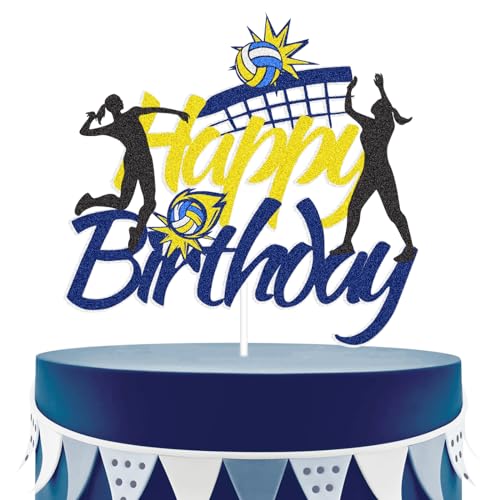 Volleyball-Kuchenaufsatz "Happy Birthday" – Mädchen Strand Volleyballspieler Kuchendekoration – Erwachsene weibliche Sportthema Geburtstagsparty Dekorationen Zubehör Volleyball-Kuchenaufsatz "Happy Birthday" – Mädchen Strand Volleyballspieler Kuchendekoration – Erwachsene weibliche Sportthema Geburtstagsparty Dekorationen Zubehör von LQINBIBJ
