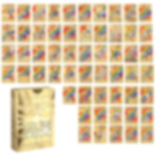 LQIOACU 55 Stück Sammelkartenspiel Verschiedene Karten Gold Seltene Karten Set, Keine Duplikate Karikaturen Comics Sammelkarten, Geburtstagsgeschenk für Anime-Fans (A) von LQIOACU