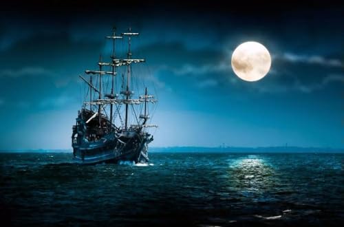 1000 Stück Mond-Segelboot-Papier-Puzzle, Lernspielzeug für Erwachsene, 38 x 52 cm 1000 Stück Mond-Segelboot-Papier-Puzzle, Lernspielzeug für Erwachsene, 38 x 52 cm von LQKADBCXT