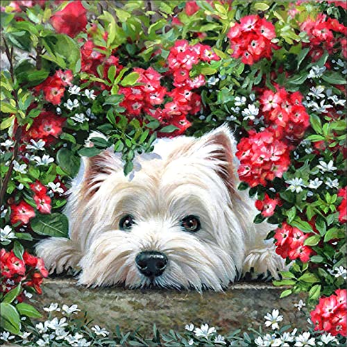 1000-teiliges Papierpuzzle mit rotem Blumenhund, Basteln, geeignet für die Wanddekoration im Homeoffice, dekorative Geschenke, 38 x 26 cm 1000-teiliges Papierpuzzle mit rotem Blumenhund, Basteln, geeignet für die Wanddekoration im Homeoffice, dekorative Geschenke, 38 x 26 cm von LQKADBCXT