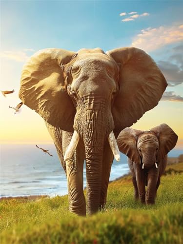 1000-teiliges Puzzle für Erwachsene, Elefanten-Tierkunstgemälde, geeignet für die Wanddekoration zu Hause, 50 x 70 cm 1000-teiliges Puzzle für Erwachsene, Elefanten-Tierkunstgemälde, geeignet für die Wanddekoration zu Hause, 50 x 70 cm von LQKADBCXT