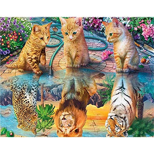 1000-teiliges Puzzle für Erwachsene – Weißer Tiger läuft im Wasser, Puzzle 38 x 52 cm von LQKADBCXT