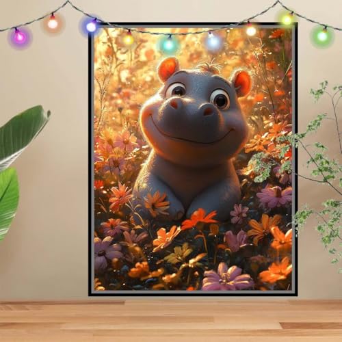 1000-teiliges Puzzle für Erwachsene mit Nilpferd als Heimdekoration, als Kindergeschenk, 50 x 70 cm von LQKADBCXT