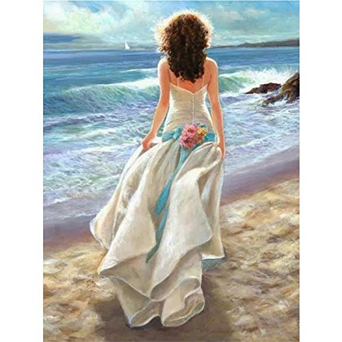 2000-teiliges Puzzle für Erwachsene, Erwachsenenpuzzle Frau am Meer, Landschaftspuzzle, Kinderpuzzle, 70 x 100 cm von LQKADBCXT
