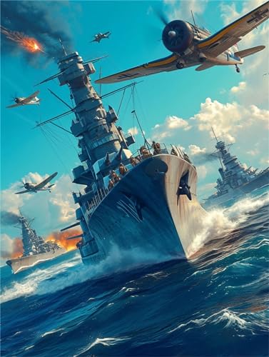 2000-teiliges Puzzle für Erwachsene, Kunstmalerei, Schlachtschiff, Ozeankunst, Punktkunsthandwerk, geeignet für Kinderzimmerdekoration, 70 x 100 cm 2000-teiliges Puzzle für Erwachsene, Kunstmalerei, Schlachtschiff, Ozeankunst, Punktkunsthandwerk, geeignet für Kinderzimmerdekoration, 70 x 100 cm von LQKADBCXT