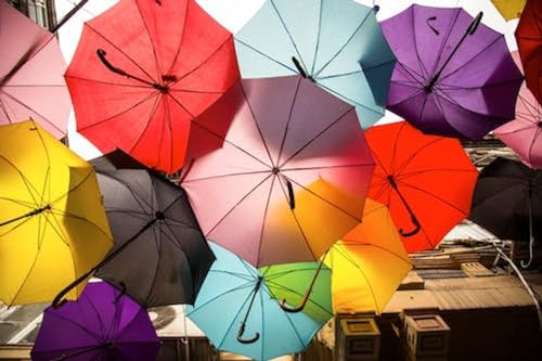 Bunter Regenschirm - 2000-teiliges Papierpuzzle - Dekoratives Gemälde für Familie und Freunde 70 x 100 cm von LQKADBCXT