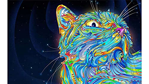 Buntes abstraktes Katzenmuster-Puzzle, Puzzle für Erwachsene, Papierpuzzle, 1000-teiliges Puzzle für Erwachsene, 50 x 70 cm Buntes abstraktes Katzenmuster-Puzzle, Puzzle für Erwachsene, Papierpuzzle, 1000-teiliges Puzzle für Erwachsene, 50 x 70 cm von LQKADBCXT