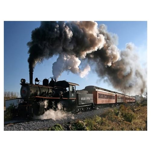 Dampfzug-Puzzle für Erwachsene, 1000 Teile, für Kinder, mit dekorativem Gemälde für Zuhause und Geschenk, 38 x 26 cm Dampfzug-Puzzle für Erwachsene, 1000 Teile, für Kinder, mit dekorativem Gemälde für Zuhause und Geschenk, 38 x 26 cm von LQKADBCXT