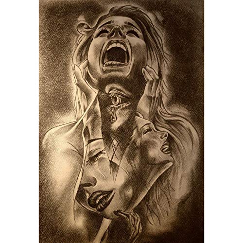 Klassisches 1000-teiliges Puzzle, trauriges Mädchen, Frau, Kunstporträt, 50 x 70 cm Klassisches 1000-teiliges Puzzle, trauriges Mädchen, Frau, Kunstporträt, 50 x 70 cm von LQKADBCXT