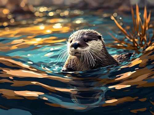 Klassisches 1000-teiliges Puzzle und Seeotter-Leinwand-Wanddekoration für Zuhause, 50 x 70 cm Klassisches 1000-teiliges Puzzle und Seeotter-Leinwand-Wanddekoration für Zuhause, 50 x 70 cm von LQKADBCXT