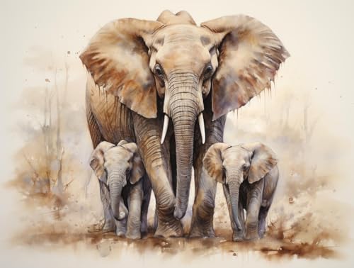 Klassisches 2000-teiliges Puzzle mit Elefantenmuster, erstklassige Verarbeitung, 70 x 100 cm von LQKADBCXT