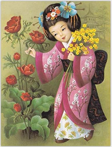 Puzzle 1000 Teile Japanische Geisha Klassische Dekoration Kimono Damen Pädagogisches Intelligenzspielzeug Stressabbau Lustiges Familienspiel Kinder Erwachsene Herausforderndes Puzzle Geschenk 26X38CM von LQKADBCXT