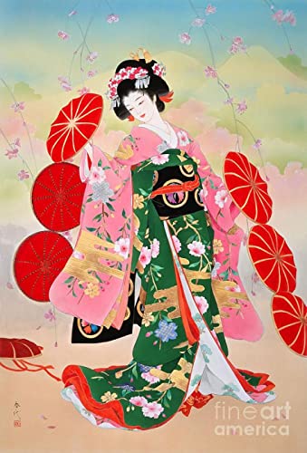 Puzzle 1000 Teile Japanisches Geisha-Schönheitsporträt, Basteln, pädagogisches Intelligenzspielzeug, Stressabbau, lustiges Familienspiel, Kinder, Erwachsene, anspruchsvolles Puzzle-, 26 x 38 cm von LQKADBCXT