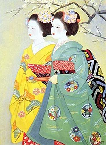Puzzle 1000 Teile Japanisches Geisha-Schönheitsporträt, Basteln, pädagogisches Intelligenzspielzeug, Stressabbau, lustiges Familienspiel, Kinder, Erwachsene, anspruchsvolles Puzzle-, 38 x 52 cm von LQKADBCXT