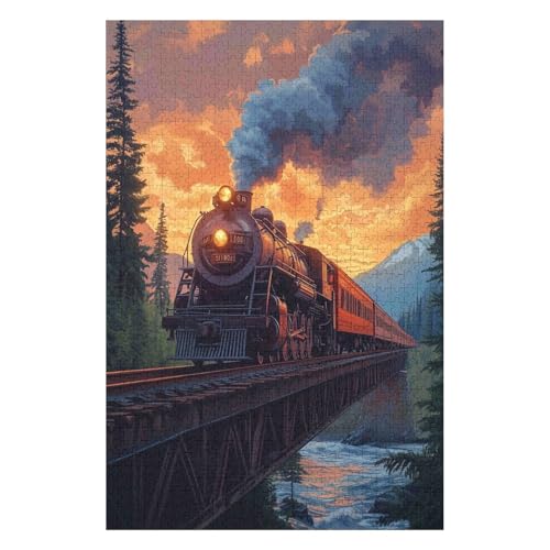 Puzzle für Erwachsene, 1000 Teile, Flying Scotsman, Spiel, 52 x 38 cm von LQKADBCXT