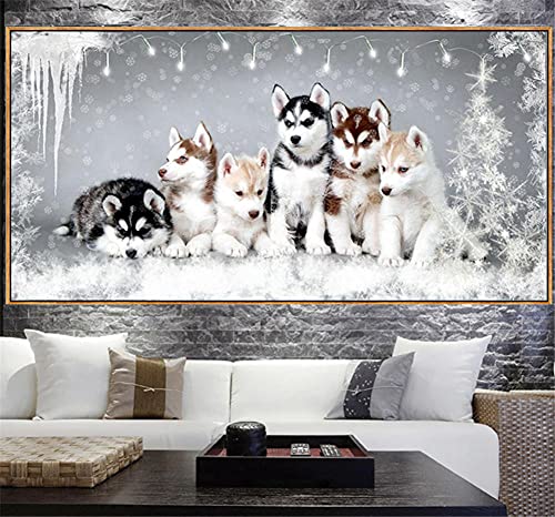 Puzzle für Erwachsene, 1000 Teile, Husky-Hund, Gemälde auf Leinwand, für Kinder, Heimdekoration, Geschenk, Dekoration, Geschenk, 50 x 70 cm von LQKADBCXT