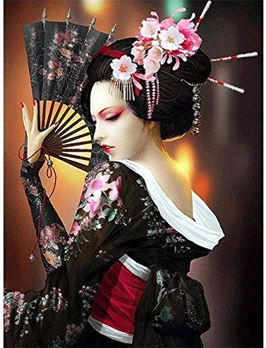 Puzzle für Erwachsene, 1000 Teile, Tier-Puzzle im japanischen Stil, weibliches Porträt, 50 x 70 cm von LQKADBCXT