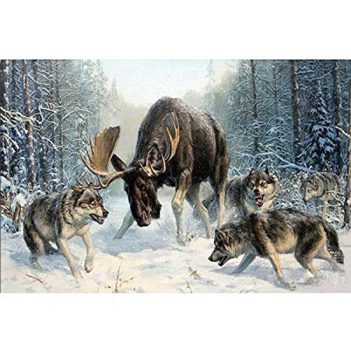 Puzzle für Erwachsene, 1000 Teile, Tierwolf, Heimdekoration, Lernspielzeug, intellektuelles Spiel, Geschenk, 38 x 52 cm von LQKADBCXT