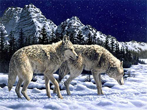 Puzzle für Erwachsene, 1000 Teile, voller Wolf, Tierkünstler, Heimdekoration, Lernspielzeug, intellektuelles Spiel, Geschenk, 50 x 70 cm von LQKADBCXT