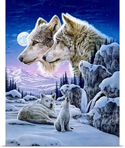 Puzzle für Erwachsene 1000 Teile Sternenwolf Schneewolf Wohnzimmer Haus Wanddekoration Lernspielzeug Intellektuelles Spiel Geschenk 26x38cm von LQKADBCXT