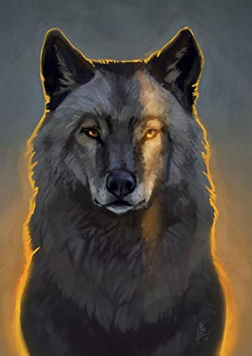 Puzzle für Erwachsene 1000 Teile Sternenwolf Schneewolf Wohnzimmer Haus Wanddekoration Lernspielzeug Intellektuelles Spiel Geschenk 26x38cm von LQKADBCXT